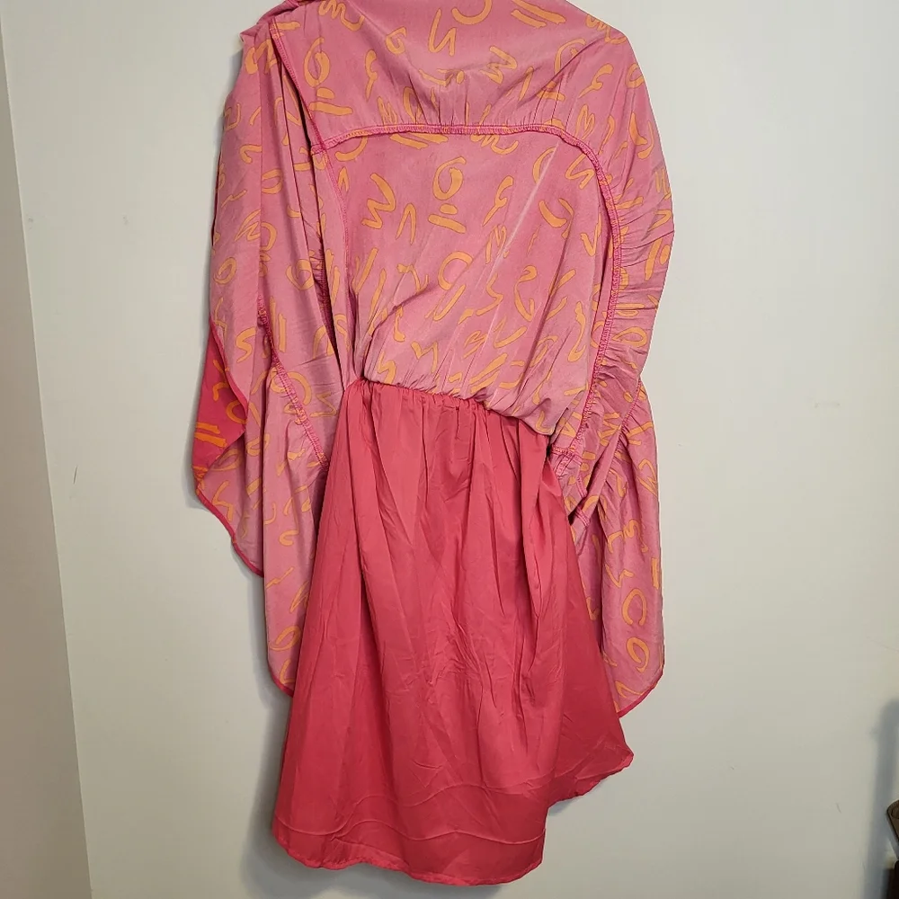 Pretty Garden New With Tags Orange & Fuchsia Floral Maxi Dress Pullover L–XL - Picture 8 of 12